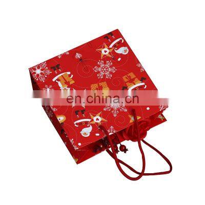 Red Printing Christmas White Cardboard Bag Kraft Custom Gift Paper Bag For Kids Bolsas de Papel Shopping Packaging Paper Bag photo-2