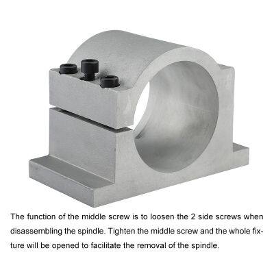 CNC Spindle Motor Fixture 65mm 80mm 85mm 100mm 125mm Cast Aluminum Mounted Round Square Spindle Mount For CNC Router Motor photo-5