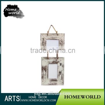 Distressed Wall Mounted Open White Wood Picture Frame Wholesale