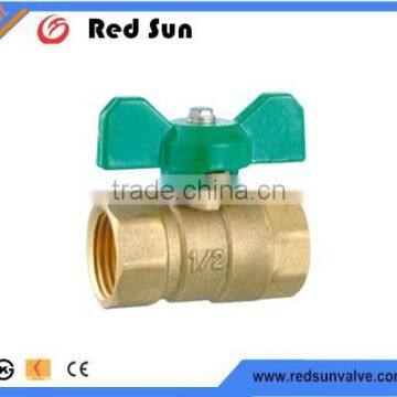 1/2" 3/4' 1" F*F butterfly handle brass ball valve for water