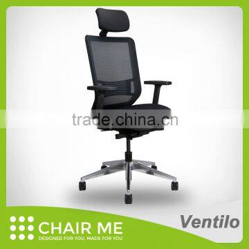 Black mesh, black office chair, black backrest, mesh chair, ergonomic chair, 3D headrest, adjustable armrest, aluminum base