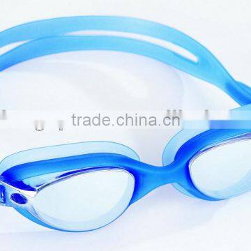 adult swimming goggles with wide vision lenses,mirror coated