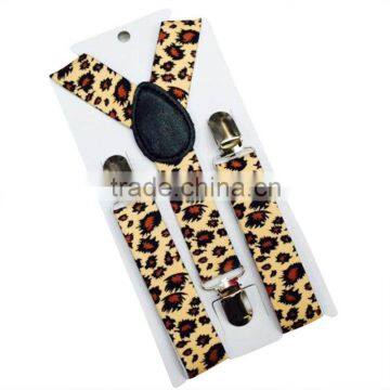 New Children Kids Boy Girls Clip-on Leopard Suspenders Elastic Adjustable Braces