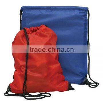 promotional nylon drawstring closure backpack with reinforced eyelets