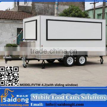 Commercial design mobile food cart/sliding window food vending trailer for sale