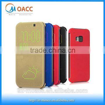 Fashionable flip smart dot view case for HTC One M9