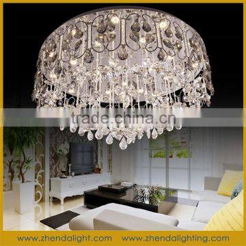 Modern italian clear and smoky gray wedding crystal chandeliers, european ceiling light