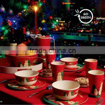 eco bamboo Christmas dinner set,Christmas dishes