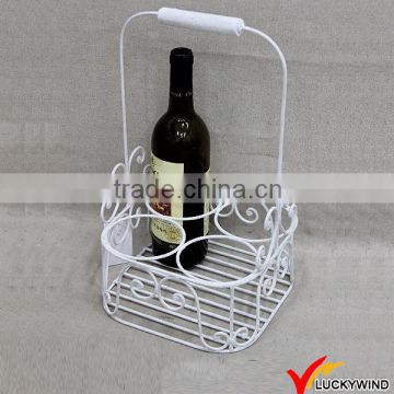 Nice White Wire Metal Christmas Four Wine Bottle Holder