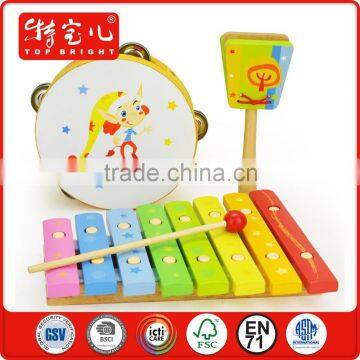 child interest import toys china Elf instrument combination ring the bell tabour 12 months wooden musical instruments chinese