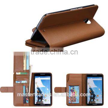 Cheap Multi Function Litchi Grain Stand Wallet PU Leather Case With Card Slot And PC Back Cover For Google 6 MT-3690 photo-3