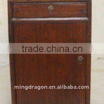 Chinese Antique Old Wood Colour bedside cabinet with one drawer one door 38*30*63cm