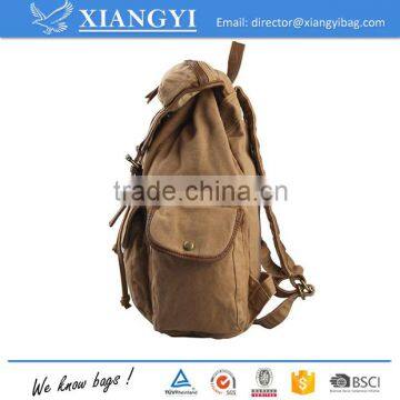 Retro Khaki Canvas Backpack Durable Canvas Pack photo-3
