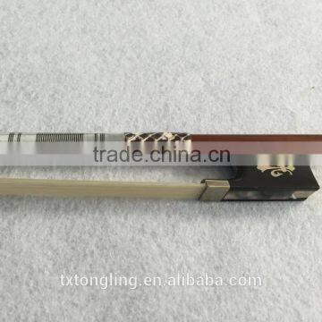 China Hot Sale High Quality Round Shape Solid Violin Bow With Ebony Frog photo-3