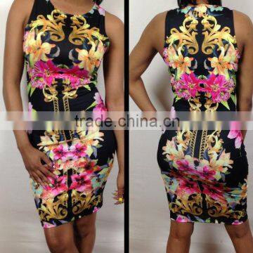 wholesale bandage print dress