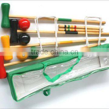 4-player wooden croquet set