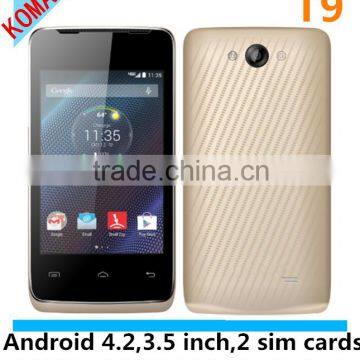 KOMAY only $20/pc android os phone T9 256mb+512mb 0.3mp+0.3mp 2cameras dual sim cards smart phone T9