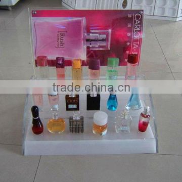 High end clear acrylic perfume display rack