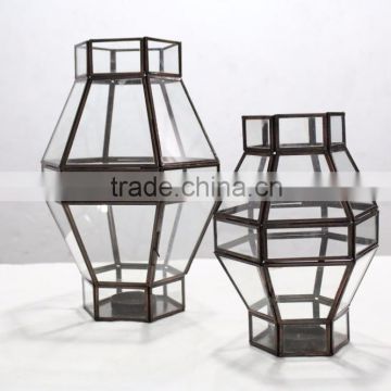 GLASS VOTIVE LANTERN AND HANGING LANTERN