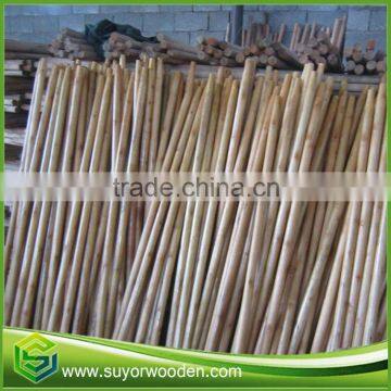 China Wood Handle Wood Good Quality Varnish Paint Broom Stick With Black Cap