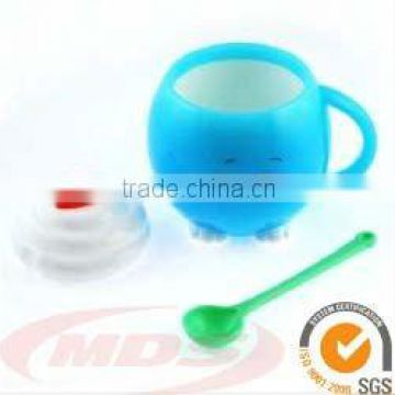 Blue Ice Cream Glass Cup With Handle