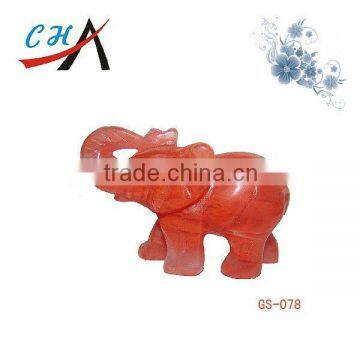 decorations natural water melon red glass elephant figurine