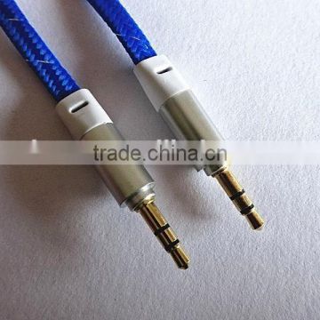 colorful DC3.5 flat braid metal audio cable