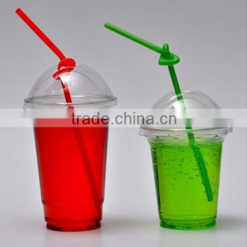 450ml, 500ml, 16oz transparent Plastic cup with straw and lid