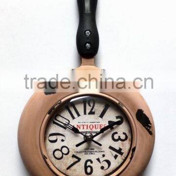 Vintage Pan Kitchen Wall Clock, Frying Pan Wall Clock , Country Style Pan Clock