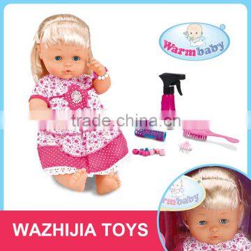 2016 fashion primping silicone reborn baby dolls kits with beauty hair tool