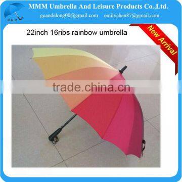 2014 22inch auto open 16 ribs rainbow umbrella