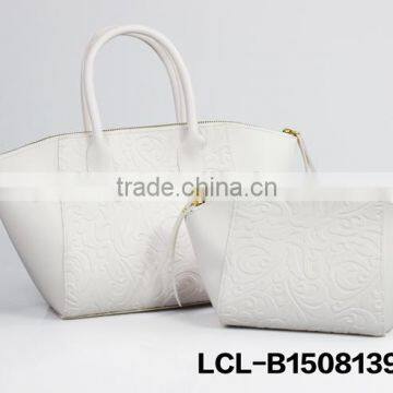 LCL -B1508107 raw cut bi color pvc semi pu cluth envelope cosmetic bag doument holder mini pad pouch