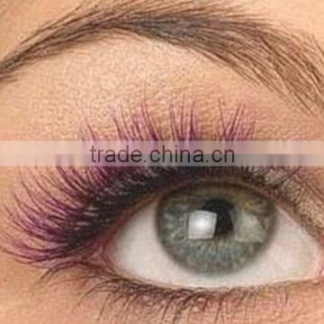 2014 new fashion style handtied eyelash,synthetic two tone color false strip eyelash,hand made colorful false eyelash