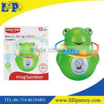 Interesting cartoon frog swing tumbler toy with light and music