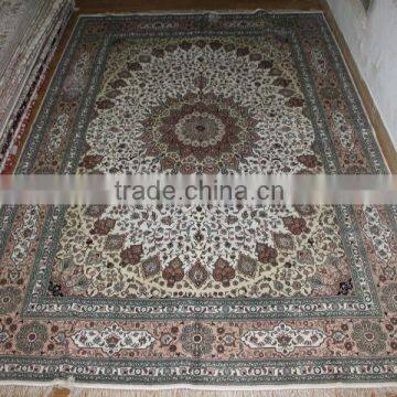 kashmiri silk carpet handmade silk carpet in factory