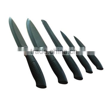 new design 5pPiece kitchen knife with wave blades