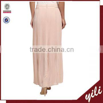 Maxi Skirt With Accordion Style Design Elastic Waistband Long Dress photo-3