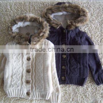 winter sweater hoodie sweater Baby knitted sweater kids sweater thick knitted hoodie cardigan