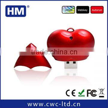 wholesale promotion gift heart shape usb pen drive