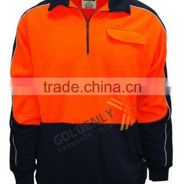 safety fleeve sweater design /long sleeves/left chest with pocket