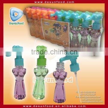 new packing spray liquid candy with crocodile pump and dress bottle