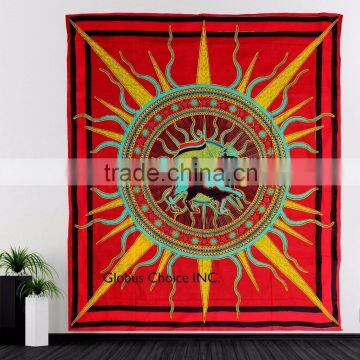 RASTA LION OF JUDAH WITH FLAG REGGAE MUSIC TAPESTRY