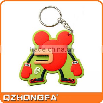 logo 2D custom shaped soft pvc wholesale keyring