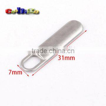 29*7mm Metal Zipper Pull Tap Zinc Alloy Silver For DIY Zipper Sliders#FLQ157-S