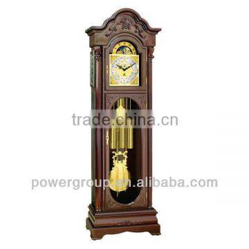 Deep wood color grandfather clock Golden&square clock face German made Hermle movement Good price MG2531MA