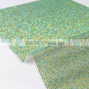 Free Shipping by EMS 3 sheets stock Hotfix Rhinestone Mesh Glass Crystal clear