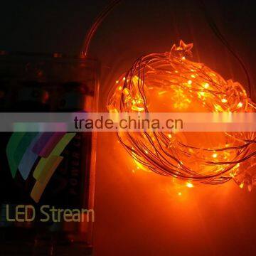 Star & Moon Icon Led Starry Light String 3AA Battery Operated for Christmas and Holiday