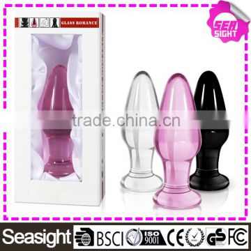 Heart shape glass dildo, 4.3 inches vibrating art glass dildo for female