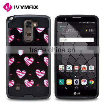 New Design Black Small Panda Brushed Tuff Trooper Hybrid Protector Cover Case for LG Stylo 2 Plus MS550 K530 K536 photo-2