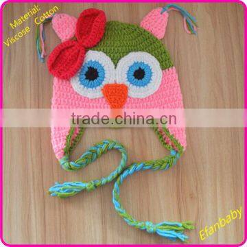 2015 new hand crochet owl hat knited crochet baby winter hats